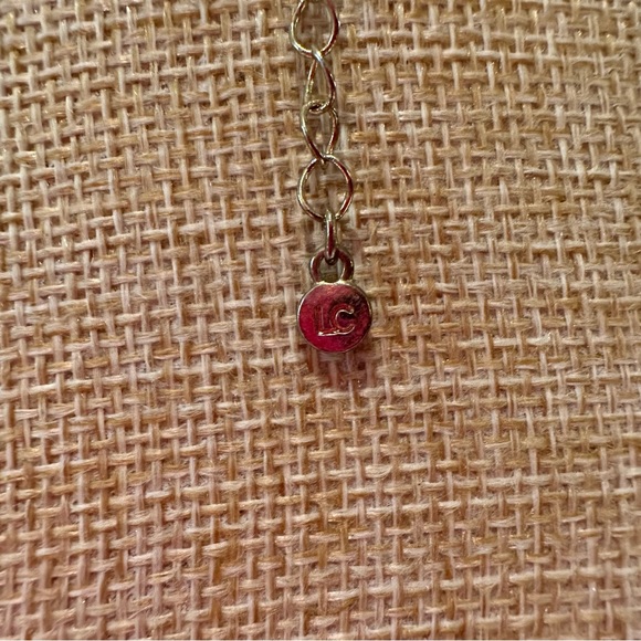 Liz Claiborne Statement Necklace gold w/ lavender & green jewels, rhinestones - Picture 9 of 9